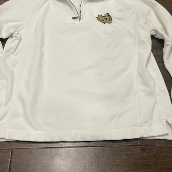 Jansport Notre Dame Quarter Zip White Sweater - size XL - Great Preowned - Picture 5 of 9